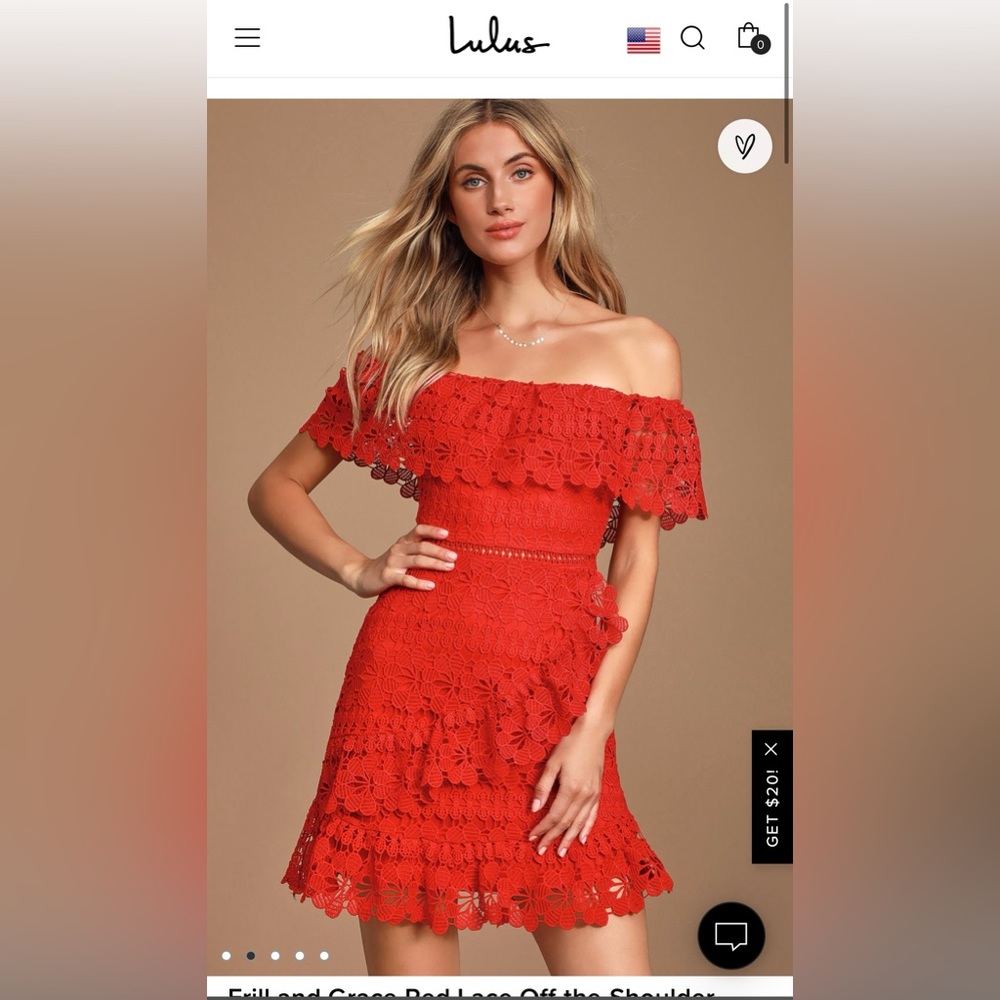 Red LuLu’s dress, like new only worn once. Size Medium